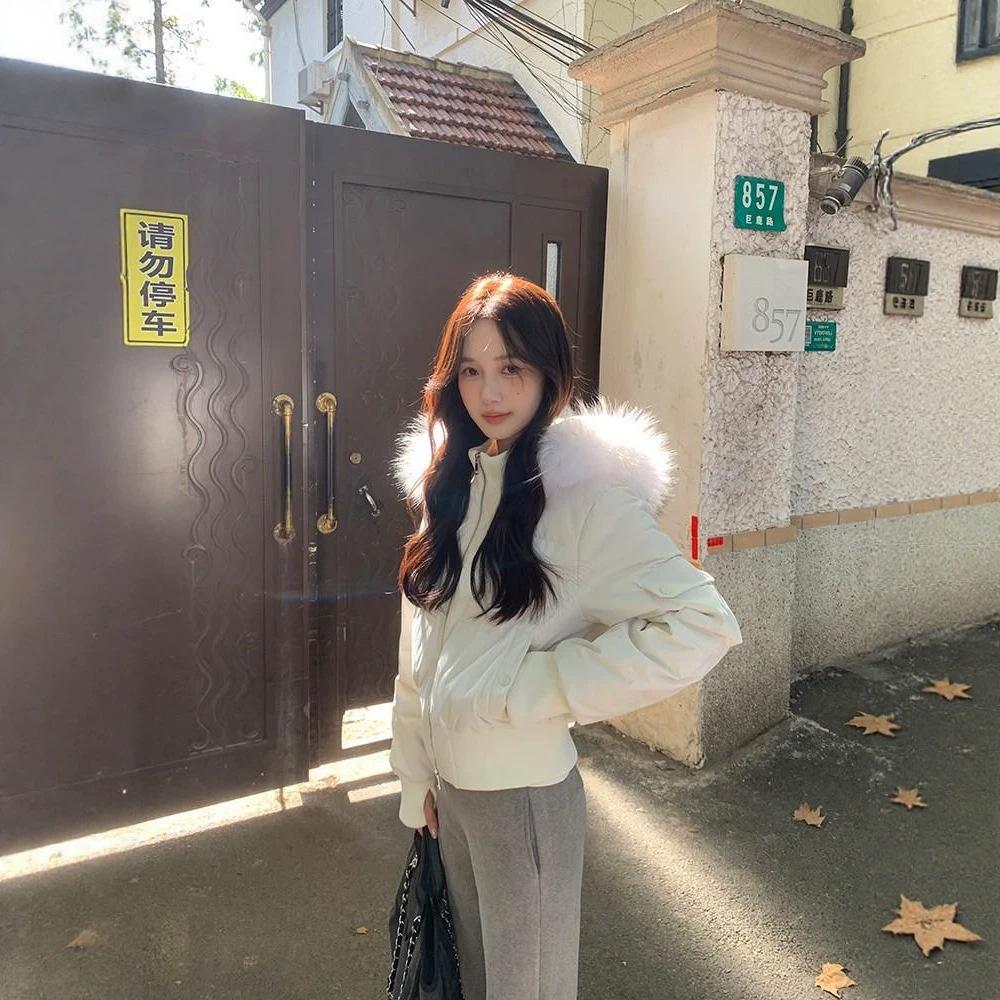 Short waist down cotton clothes women's winter new small slim fit thickened cotton coat tide