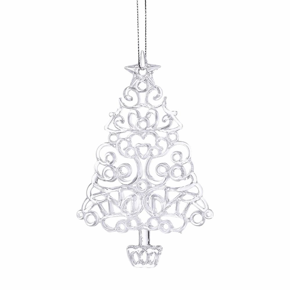 Clear Acrylic Christmas Ornaments Snowflake Christmas Decor Holiday Hanging Pendant  Indoor Room