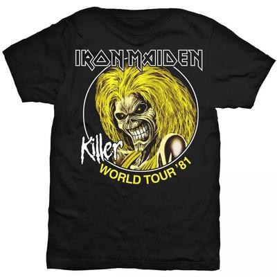 Классическая рок-метал группа футболка Iron Maiden Мужская футболка Killers World Tour 81, Черная