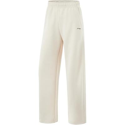 Li Ning повседневные удобные дышащие универсальные трикотажные спортивные брюки женские низы Swan-White AKLU916-6