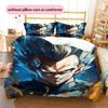 Постельное белье с рисунком персонажей Dragon Ball, Домашний декор, Подарок на день рождения (1 пододеяльник + 2 наволочки, без наполнителя)
