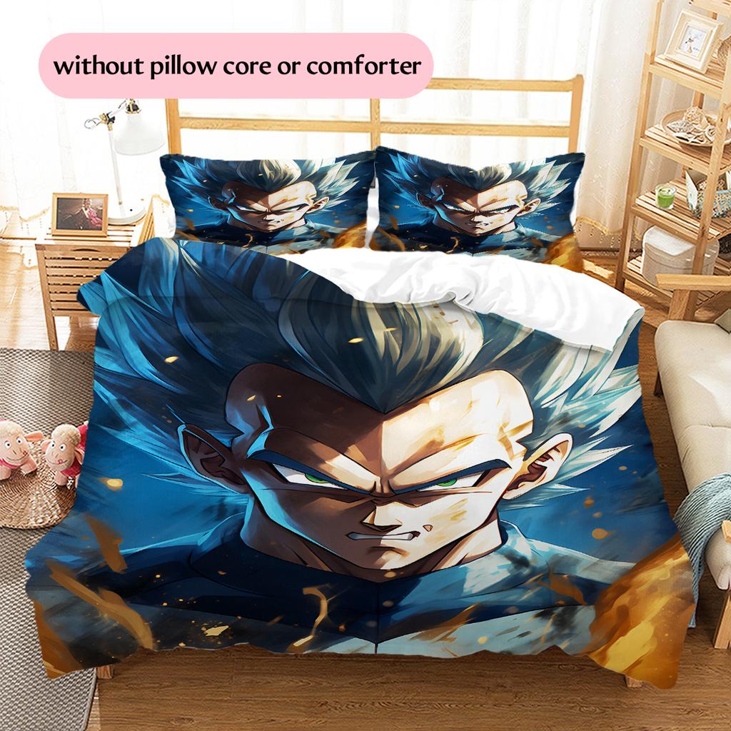 Постельное белье с рисунком персонажей Dragon Ball, Домашний декор, Подарок на день рождения (1 пододеяльник + 2 наволочки, без наполнителя)