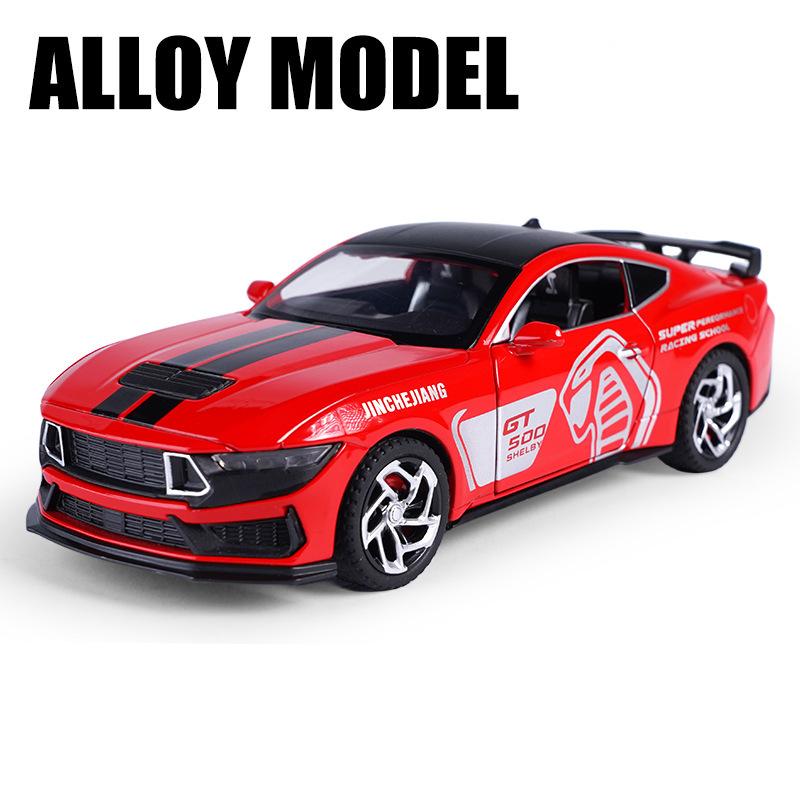 1/32 Ford Mustang Shelby GT500 литой спортивный автомобиль модель литой игрушечный гоночный автомобиль модель транспортного средства имитация звука и света детский подарок