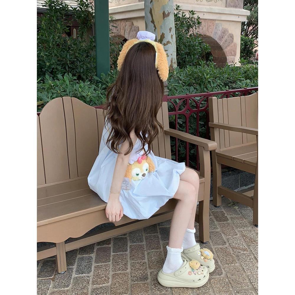 Niche designer blue sleeveless vest dress girl new summer women's clothing small high skirt