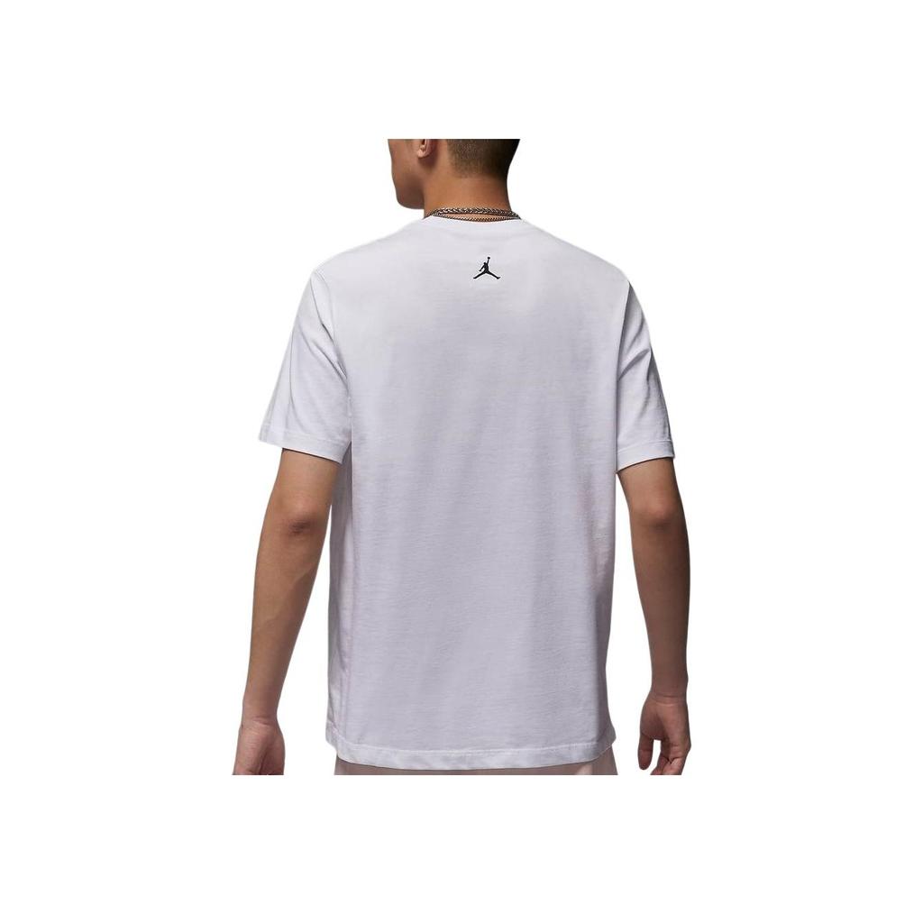 Jordan Спортивная футболка с коротким рукавом и логотипом Dri-FIT, цветочная графика, для активного отдыха, мужская, белая, FZ1929100