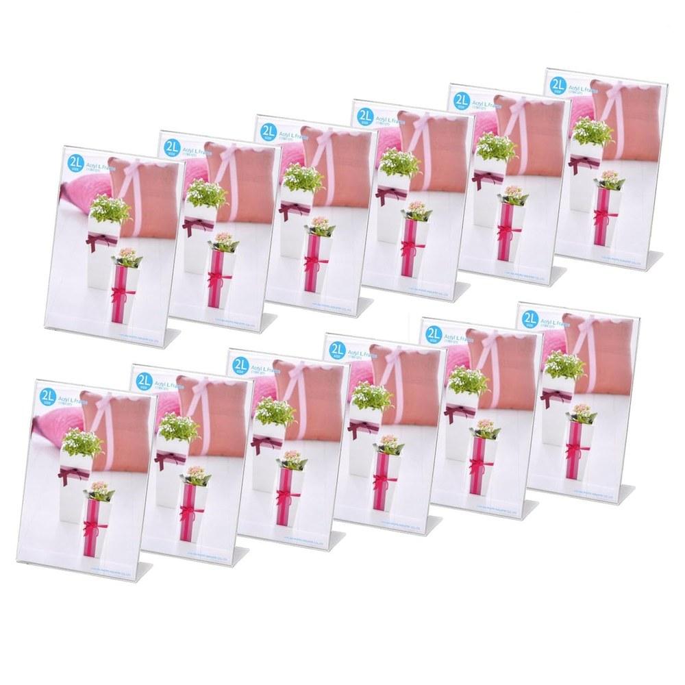 Hakuba Photo Frame Acrylic L Frame 2L Size Portrait 12-Piece Set AMZFACL12-2LT Photo Stand Menu Frame POP