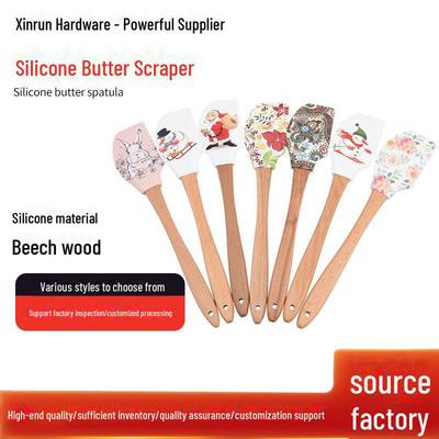 Силиконовый скребок для крема с ручкой из бука - инновационный инструмент для тортов и десертов