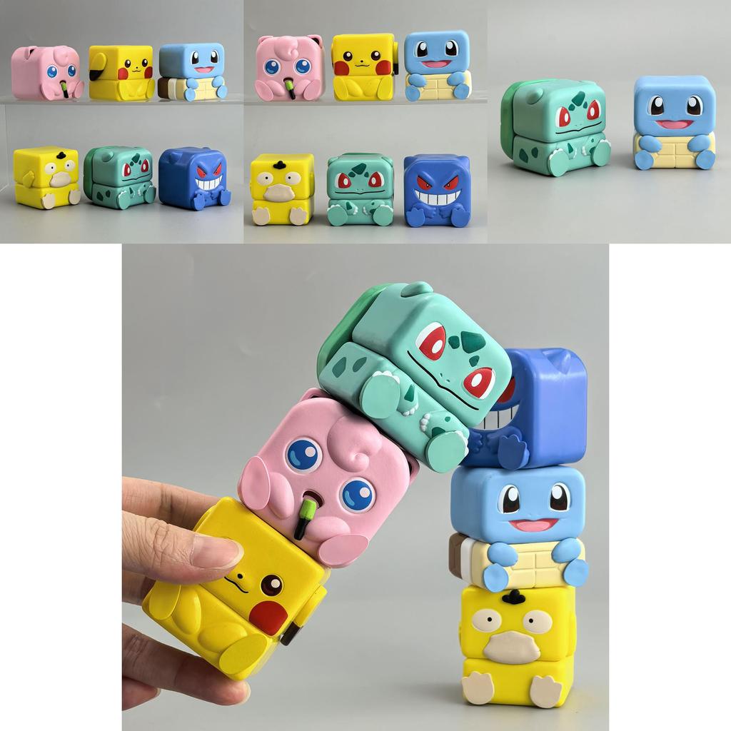 Магнитные фигурки Pokemon из ПВХ, которые можно ставить друг на друга, для снятия стресса, коллекционная игрушка для детей и взрослых