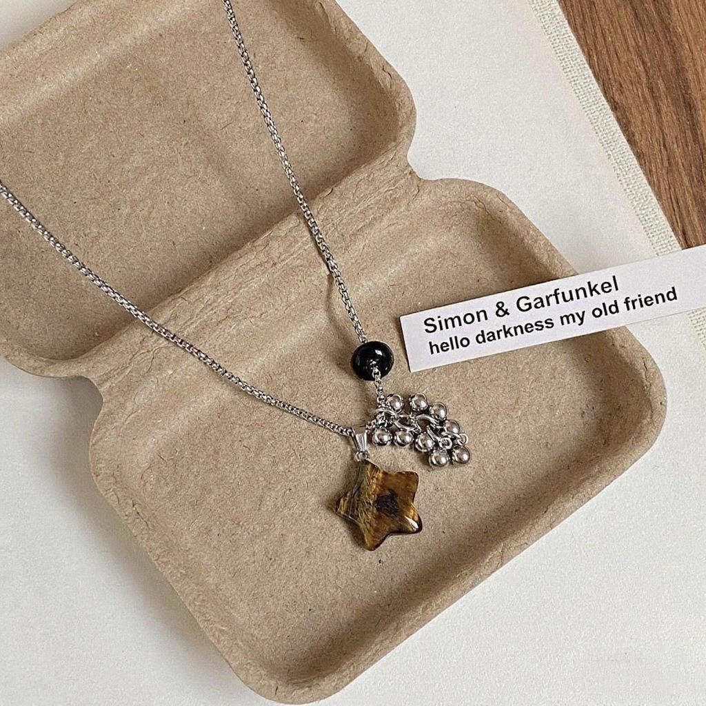 Ожерелье Han Luo с тигровым глазом, покрытое 18-каратным золотом - Ретро, Высококлассный аксессуар на ключицу