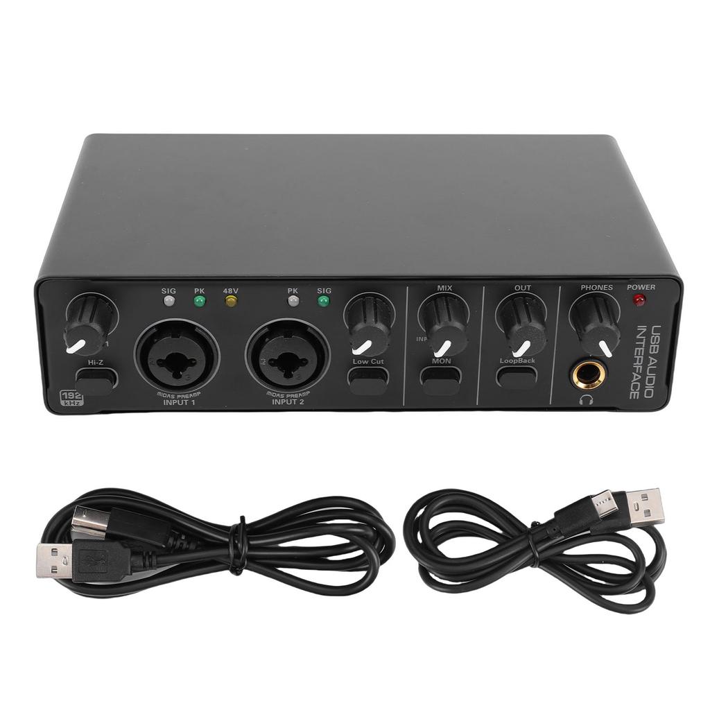 Type C Sound Interface 24 Bit 192 KHz XLR Input 48V Phantasm Power for Recording Streaming Podcasting
