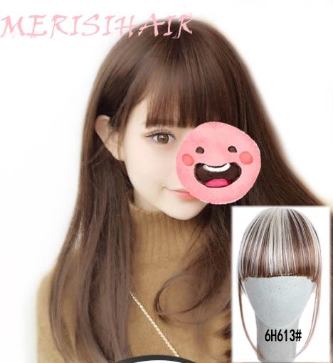 MISS WIG Челка на заколке, синтетическая воздушная челка, тонкая невидимая наращивание, прямой передний аккуратный парик для женщин