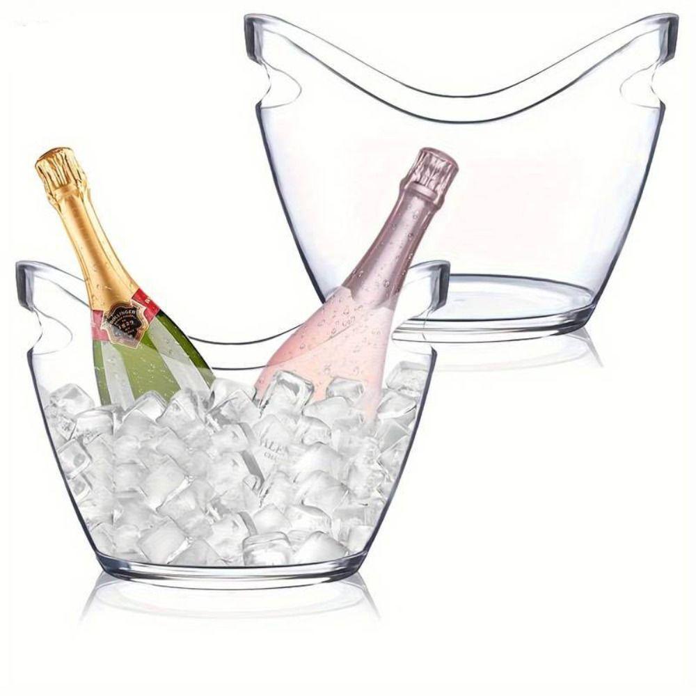 Anti-fall Transparent Ice Bucket 4/8/12L Champagne Bottles Ice Cooler Wine Chilling Bucket Gift