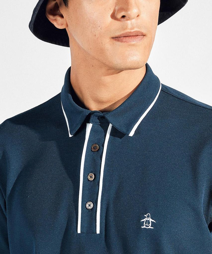 Munsingwear Standard Short Sleeve Polo Made in Golf NV00 Men's Shirt, Japan, Sunscreen, Moisture-Wicking, Quick-Drying, MG5SHS06M, Navy,