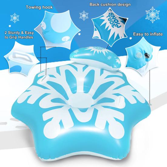 51-дюймовый сноутюб, ПВХ толщиной 6 мм, надувные сани для снега, сверхпрочные, зимние