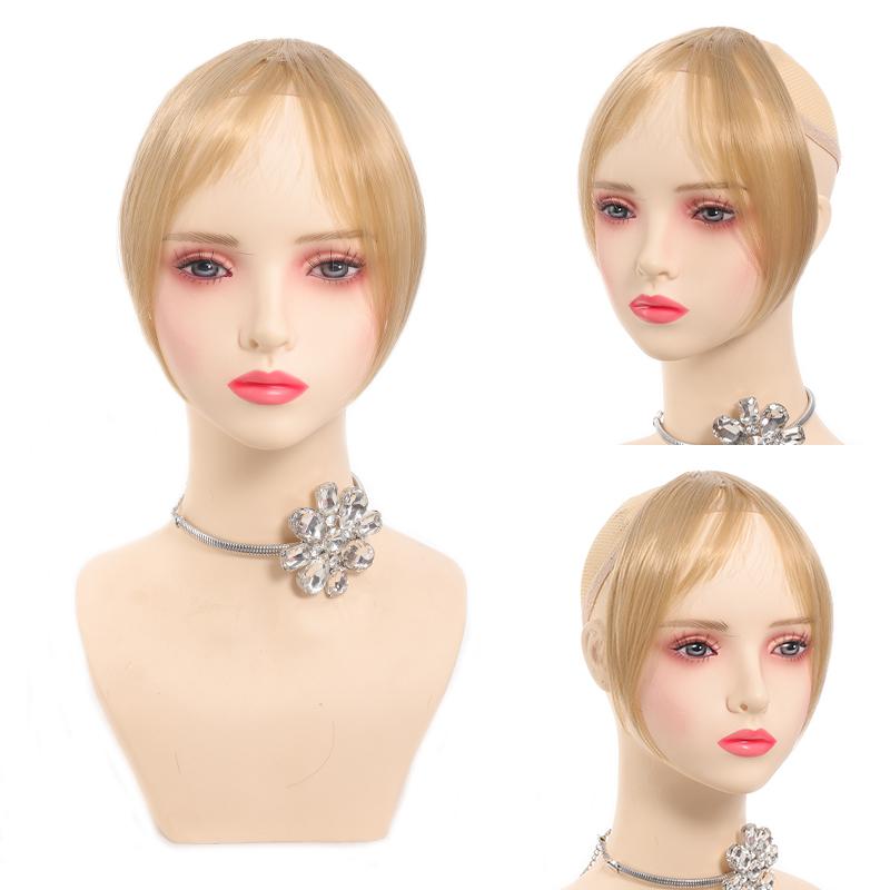 Синтетический парик с французской 3D-челкой и натуральной бесшовной челкой посередине, а также натуральной челкой в виде восьми прядей для женщин.