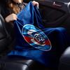 Racing Club Strasbourg Crest Flannel Blanket, Soft Polyester, Modern Design, All-Season for Camping, Travel, Gifts for holidays or birthdays