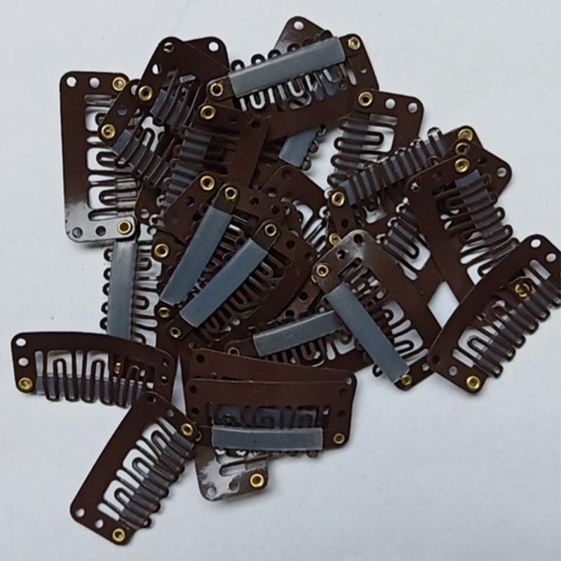 10pcs Clip In Hair Extension Wig Clips Women Mens Hair Bangs Snap Hair Clips for Extensions Metal Comb for Closure Accessories