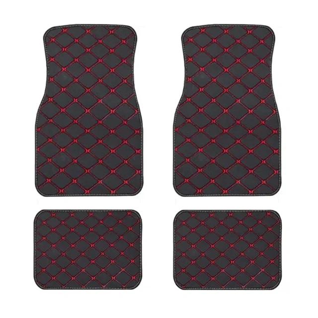 Car Floor Mats 4PCS Universal PU Leather Waterproof Auto Foot Pad Protector Carpet Front and Rear Mats Set Auto Accessories