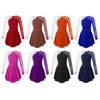 Kids Girls Long Sleeve Figure Ice Skating Dress Ballerina Shiny Diamond Ballet Dance Leotards Costume