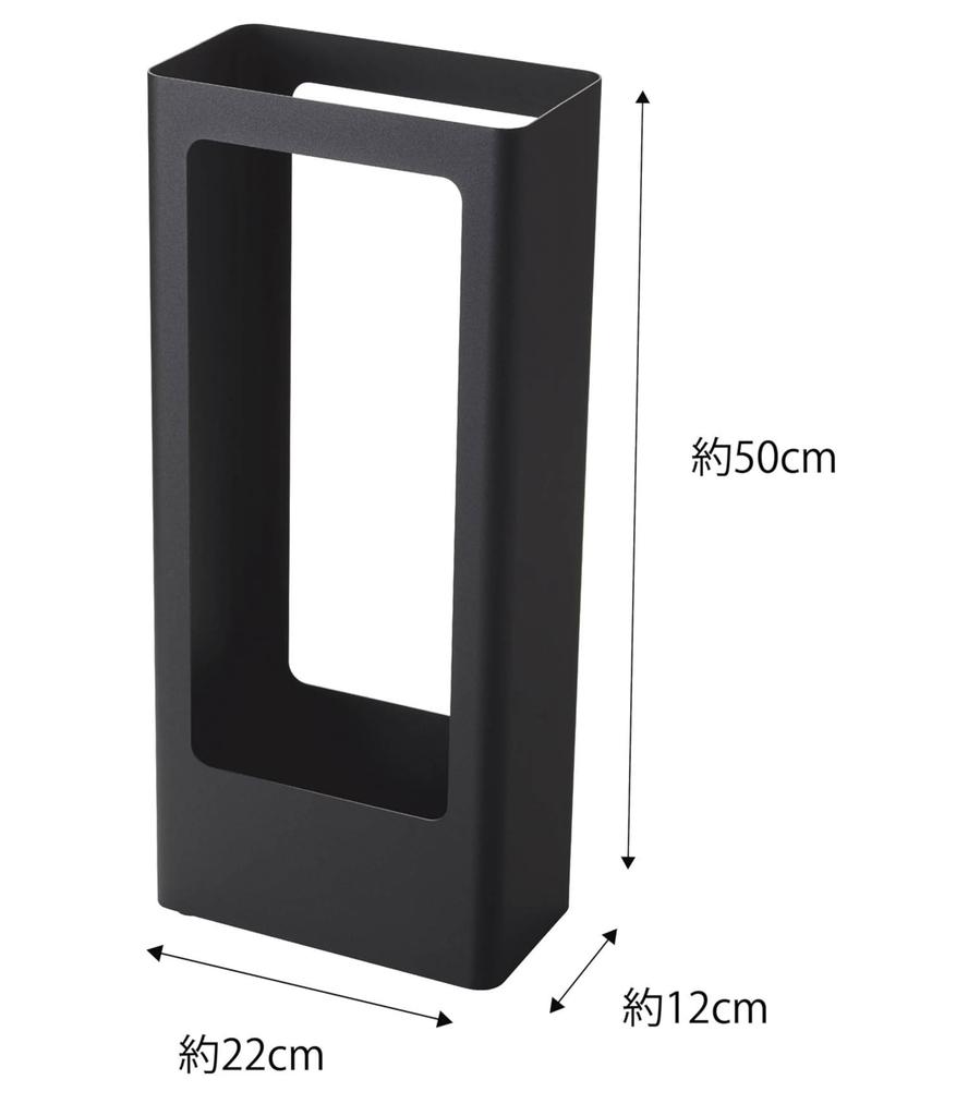 Yamazaki Jitsugyo Slim Usa Tate Black Ш22XГ12XВ50 см Башня со съемным поддоном для воды Высота 50 см Устойчивая 4929 Прибл.
