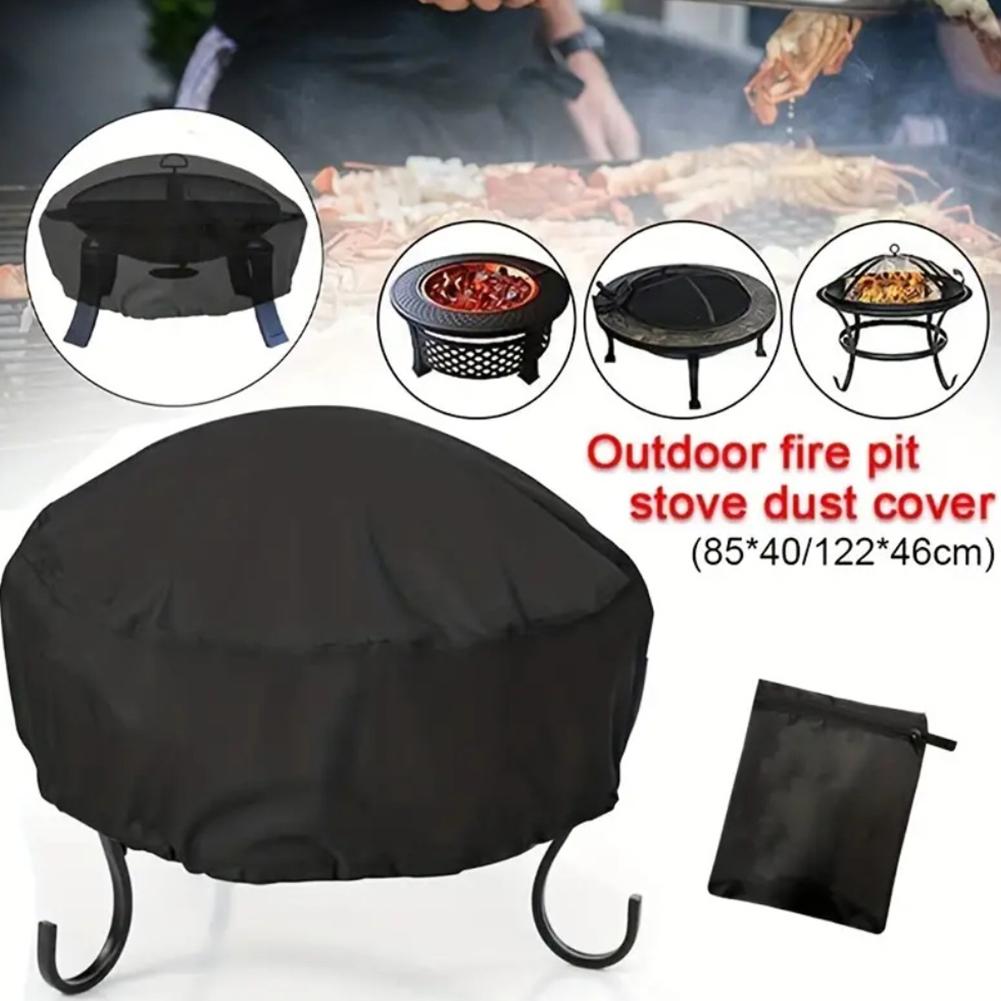 For Outdoor in Harsh Weather Cover High-density Waterproof Oxford Cloth Fire Pit Cover Dur-able Lightweight Easy to Pack Cover