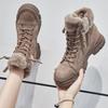 Fashion GKTINOO 2025 Winter Shoes Women Snow Boots Thick Sole Warm Plush Winter Shoes Genuine Leather Suede Women Ankle Boots Sneakers