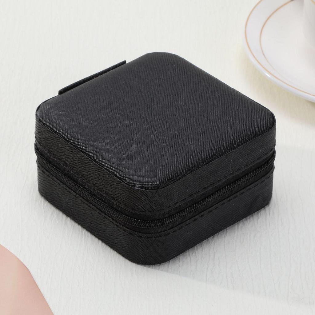 Double-Layer Leather Jewelry Box with Lock for Earrings and Handcrafted Accessories