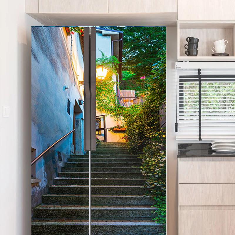 Ретро пляжные наклейки в горшках для покрытия холодильника, виниловая пленка для мебели, наклейка на обои, ПВХ Vinilo Frigorifico