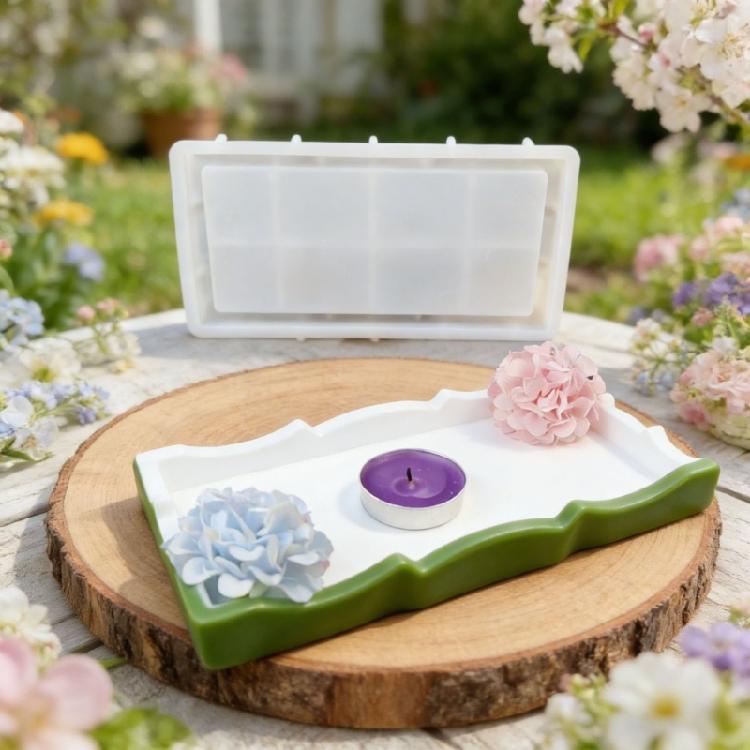 Прочная Прямоугольная Силиконовая Форма для Изготовления Resin Блюдец и Держателей