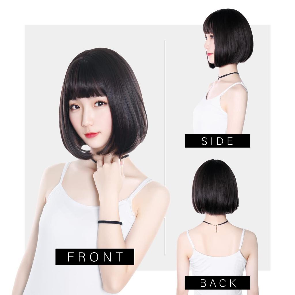 TefuRe Wig Short Bob Wig Small Face Wig D-3079N-BLK