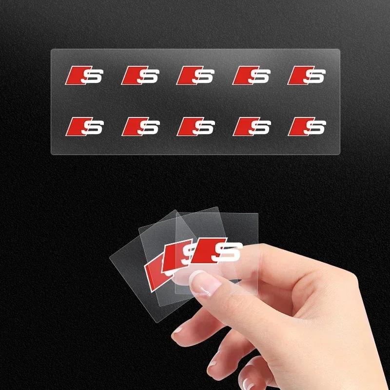 Car logo Interior Sticker Central control Decals Emblem Badge for tt sline A1 A3 A4 A5 A6 A7 Q3 Q5 Q7 RS3 RS4 RS5 S3 S4 S5 S7