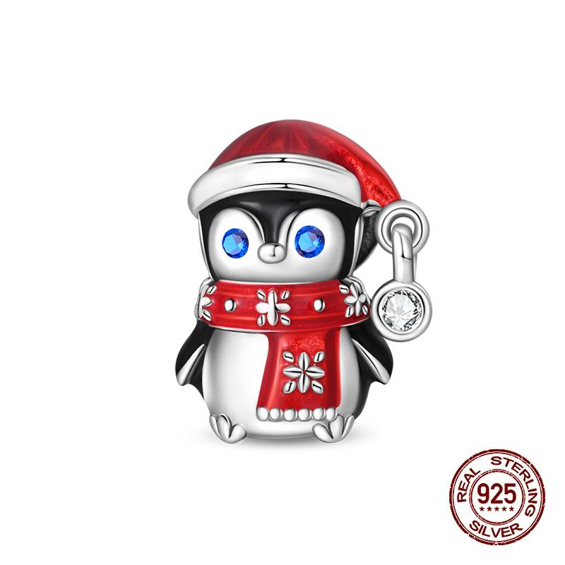 Зимние Шармы Медь Лось Медведь Санта Клаус Шармы Бусины Подходят для Оригинальных Браслетов Для Женщин Сделай Сам Праздничные Ювелирные Изделия Подарки