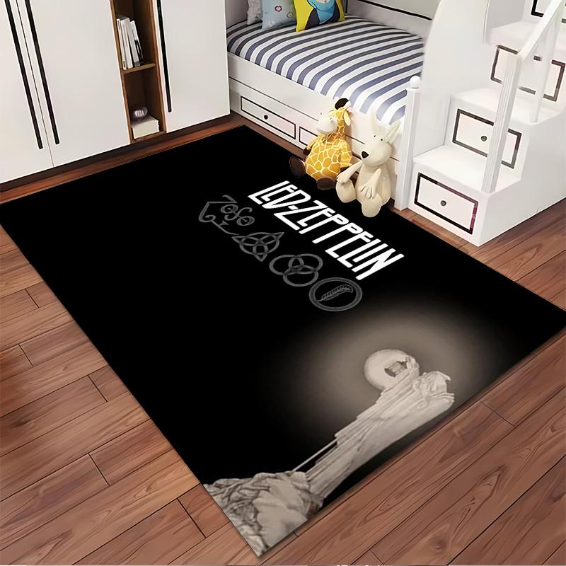 Led Zeppelin Symbolic Art Rug Non-slip rug suitable for living room and bedroom sofas.
