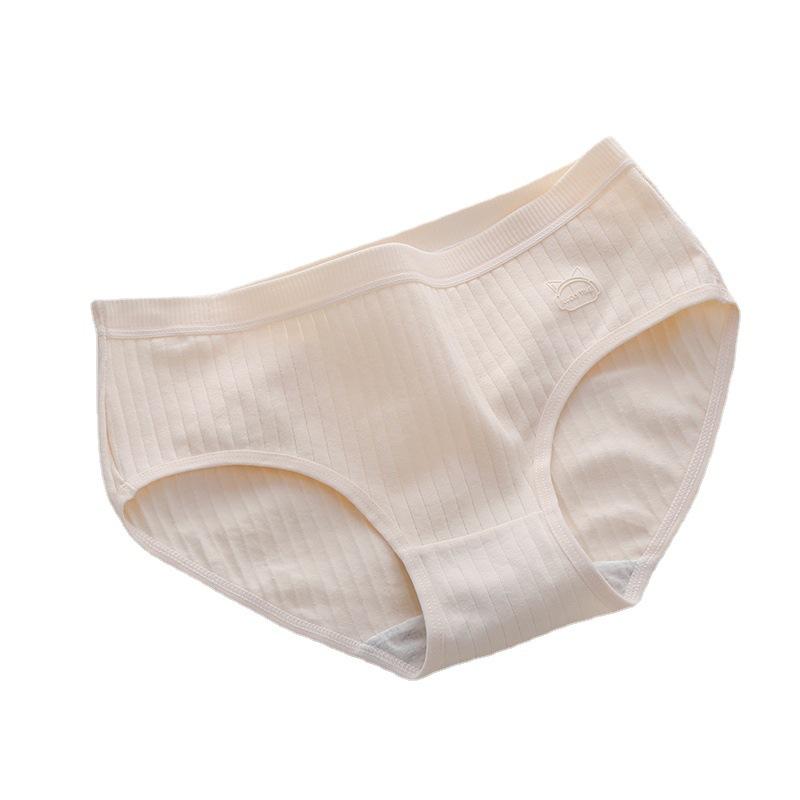 Женские хлопковые трусики с низкой талией в вертикальную полоску, простые удобные трусы, пригодное для носки нижнее белье на четыре сезона