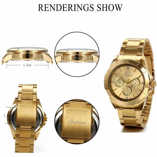 JewelryWe Men's Analog Watch, Waterproof, Stainless Steel, Made In Japan Quartz Movement, Round Shape, Formal, Business Fashion, Men's Accessories, Go