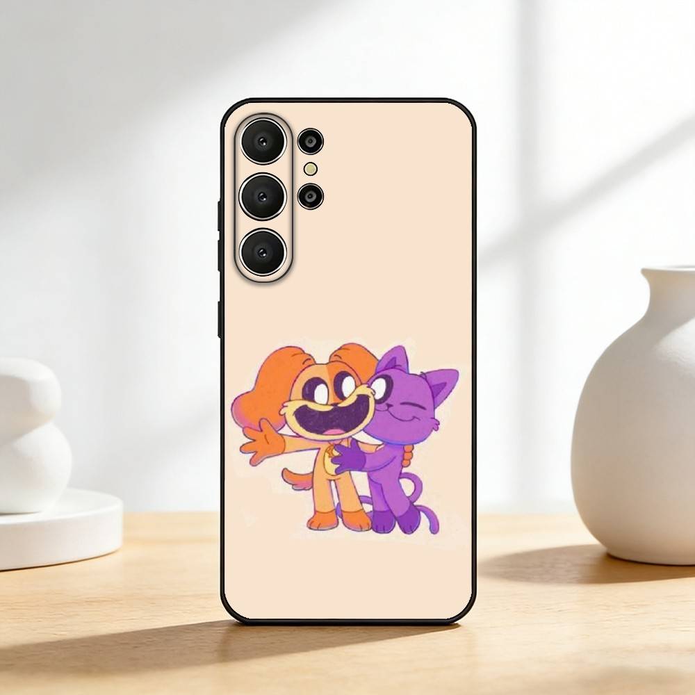 Cute C-Catnap and D-Dogday Phone Case For Samsung S26,S25,S24,S21,S22,S23,S30,Ultra,S20,FE,Lite,10,9,Black Cover