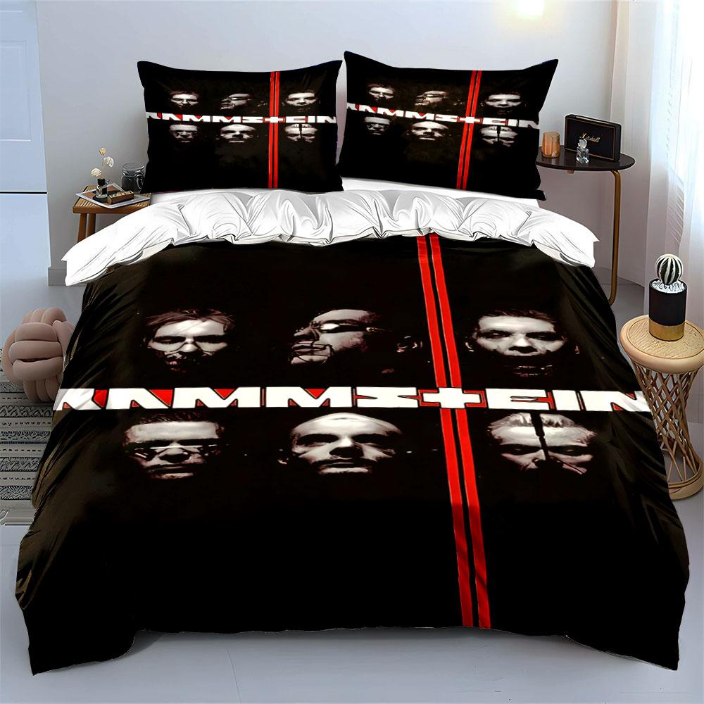 Faces with red stripes. Bedding sets Duvet cover sets Duvet covers Pillowcases(1 * Duvet Cover 2 * Pillowcases without duvet insert)