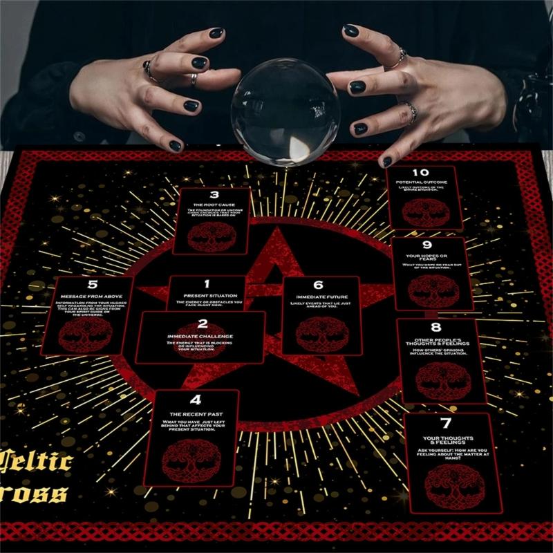 Чтение карт Звездный узор Таро Скатерть для карт Алтари Ткань для алтаря Гадания Скатерть для карт Гобелен