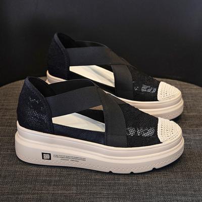 Обувь на танкетке Сандалии 2024 Распродажа Sapato Feminino Элегантный кружевной ремешок Tienda Soludos Цветочный вязаный крючком Wrap Slingback Эспадрильи на танкетке