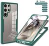 Противоударный чехол-накладка с защитой экрана на 360 градусов для Samsung Galaxy S21 S22 S23 FE S24 Plus S25 Ultra Edge 5G, прозрачный