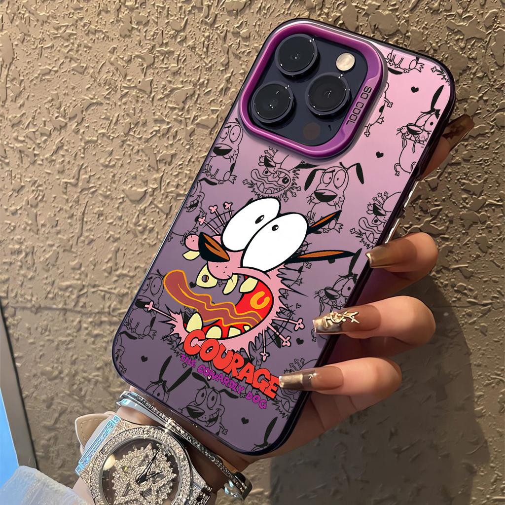 Горячий СМЕЛЫЙ Трусливый Пес Чехол для Телефона для IPhone 16 15 14 13 12 11 Mini Pro Max X XR XSMAX 8 7 Plus Противоударный Матовый Задний Чехол