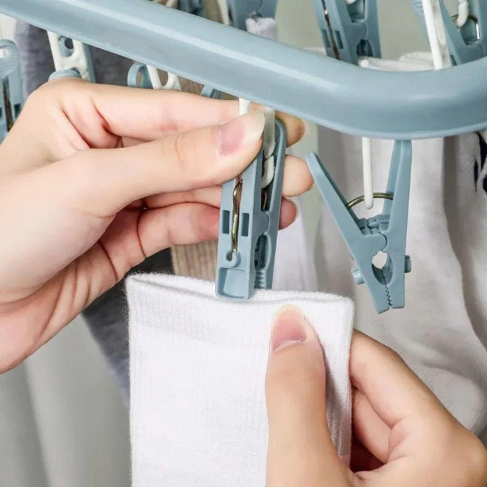 Extra Thick Multi Clip Hanger Heavy Duty Laundry Set Foldable Drip Hanger  Home Use