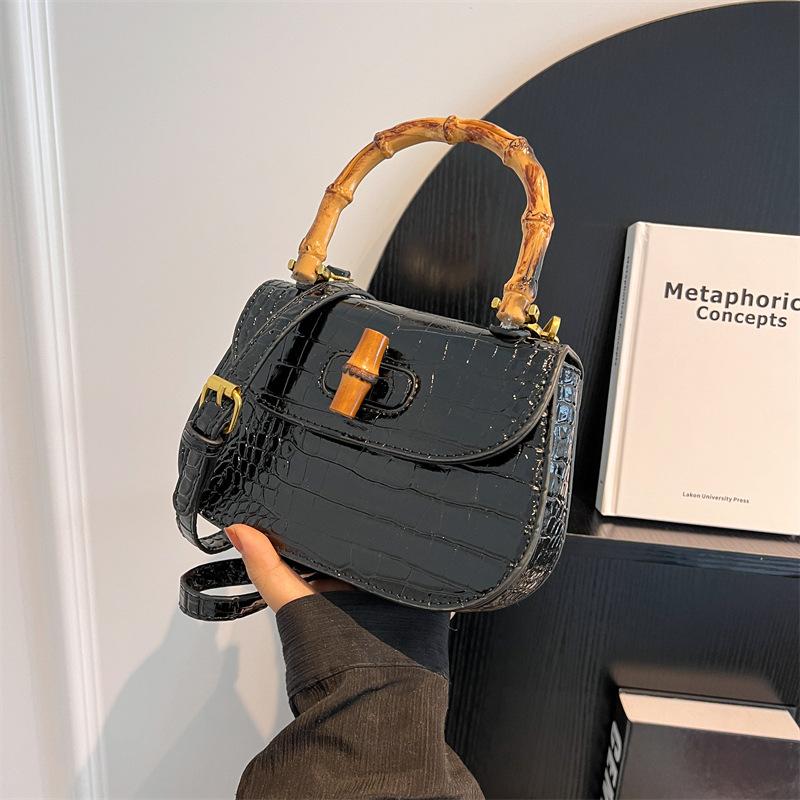 Бамбуковая сумка женская новая ретро на плечо сумка-седло премиальная текстура нишевая простая сумка-мессенджер