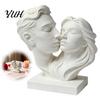 Художественный бюст для дома 3D-печатная статуэтка пары, обнимающейся и целующейся, Современная минималистичная арт-скульптура, Абстрактное искусство, Декор для стола, Романтический декоративный элемент,