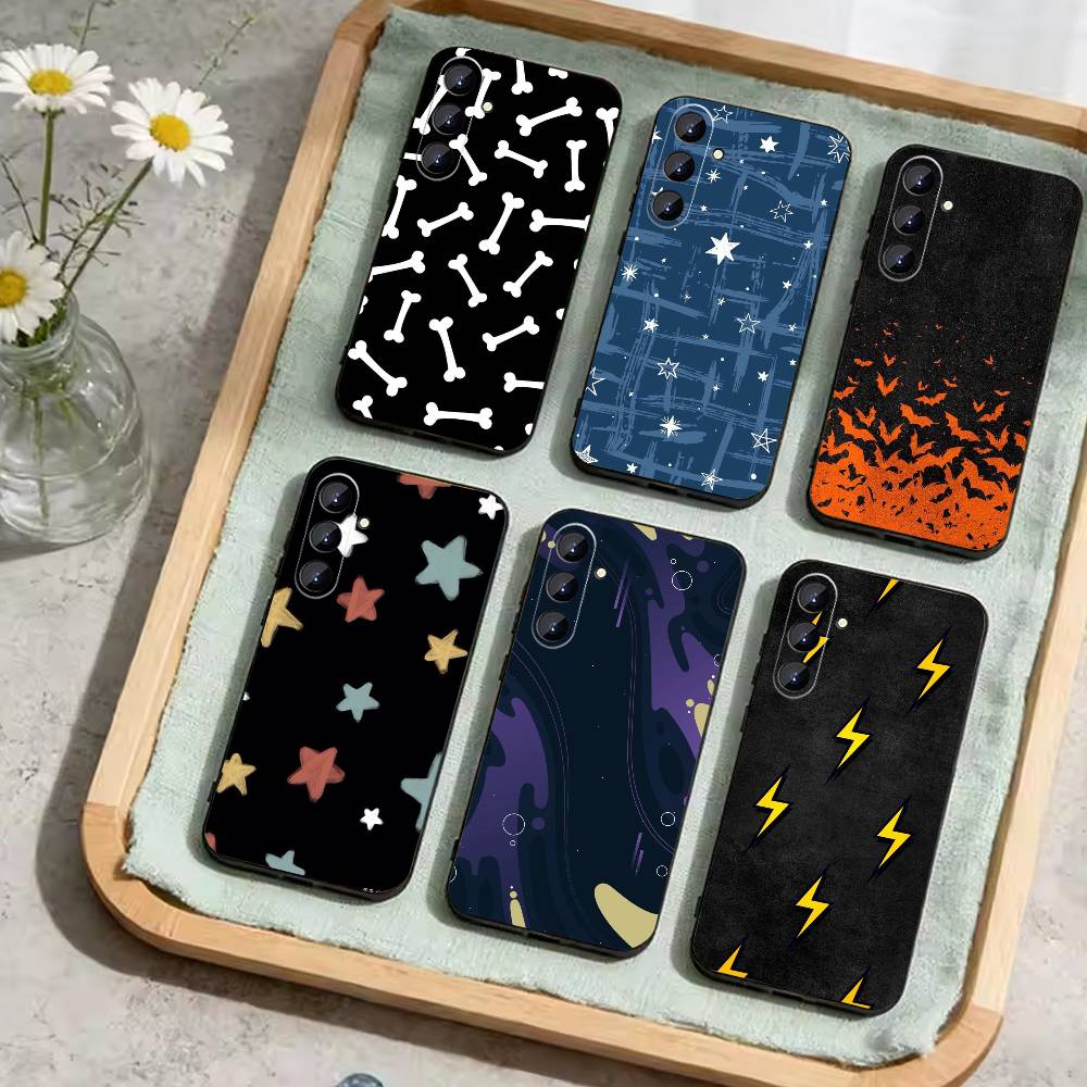 star bone lightning bolt Phone Case For Samsung Galaxy A73,A21s,A22,A31,A52,A53,A71,A41Soft Black Shell