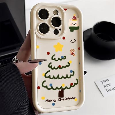 Рождественский чехол для iPhone 11 13 12 14 15 16 Pro Max XR XS Samsung A15 A55 A05 Redmi 12 13C OPPO A16 A18 A60 Reno 11 Vivo Y17S Y12 infinix note