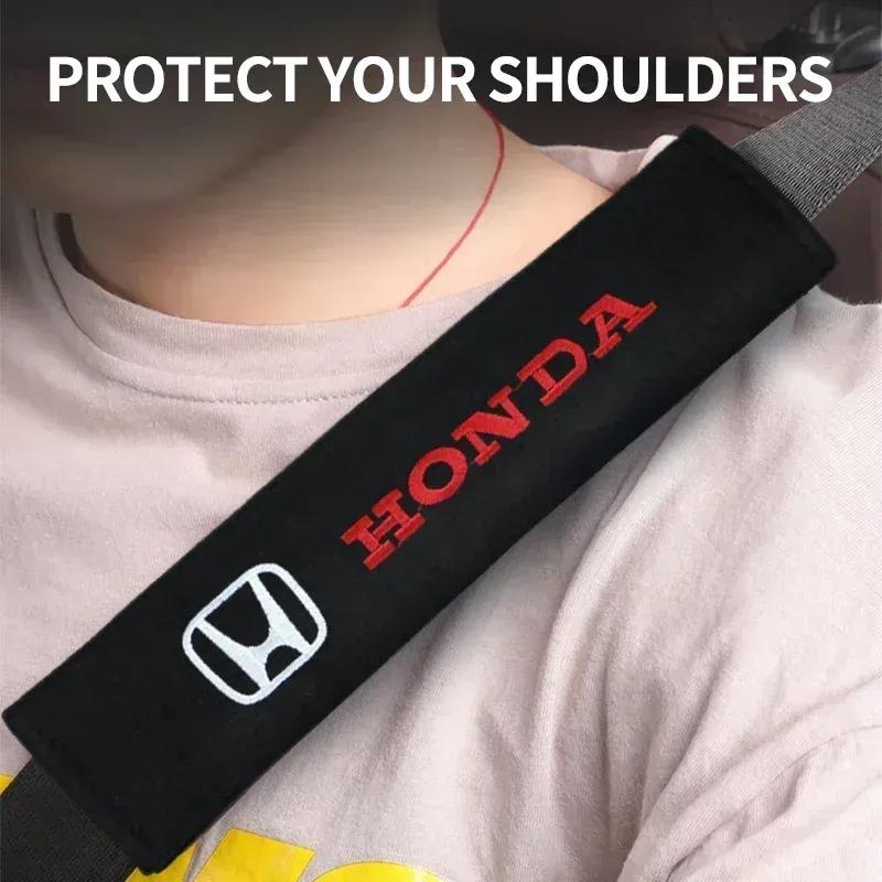 Suede Car Safety Belts Shoulder Protection For Honda Civci FIT CRV Accord Jazz HRV Dio Stepwgn Prelude Odyssey City CRX Pilot