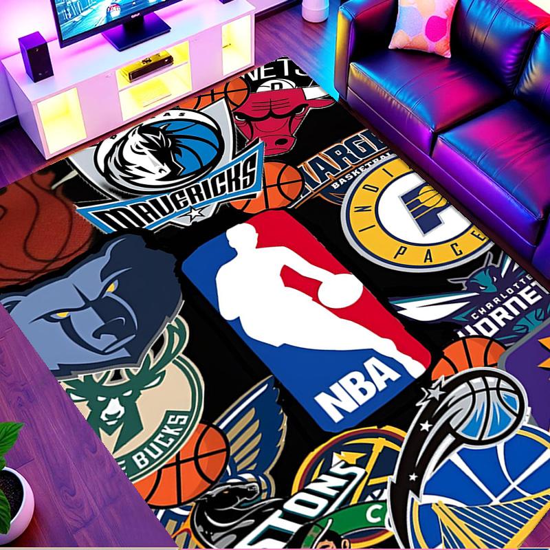 NBA basketball Print Rug, Washable Floor Carpet, For Entryway Dorm Laundry Room Office Study, Home Decor Birthday Christmas Gift