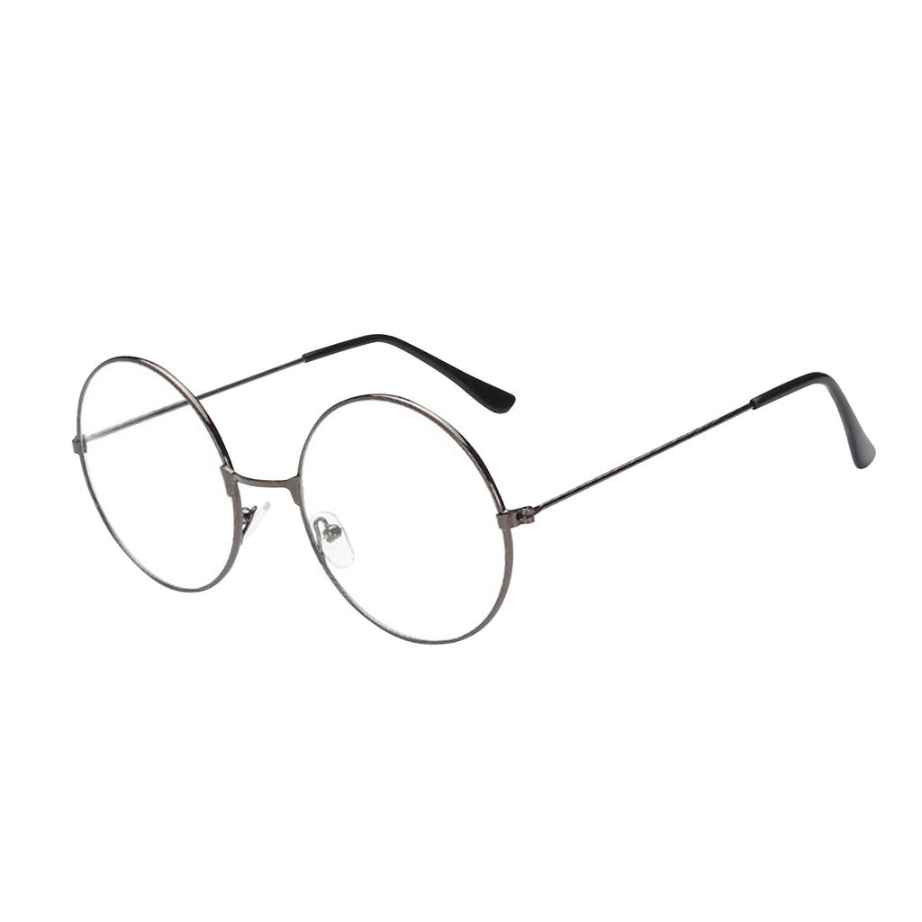 Retro Metal Non Diopter Fashionable Round Frame Transparent Lens Glasses