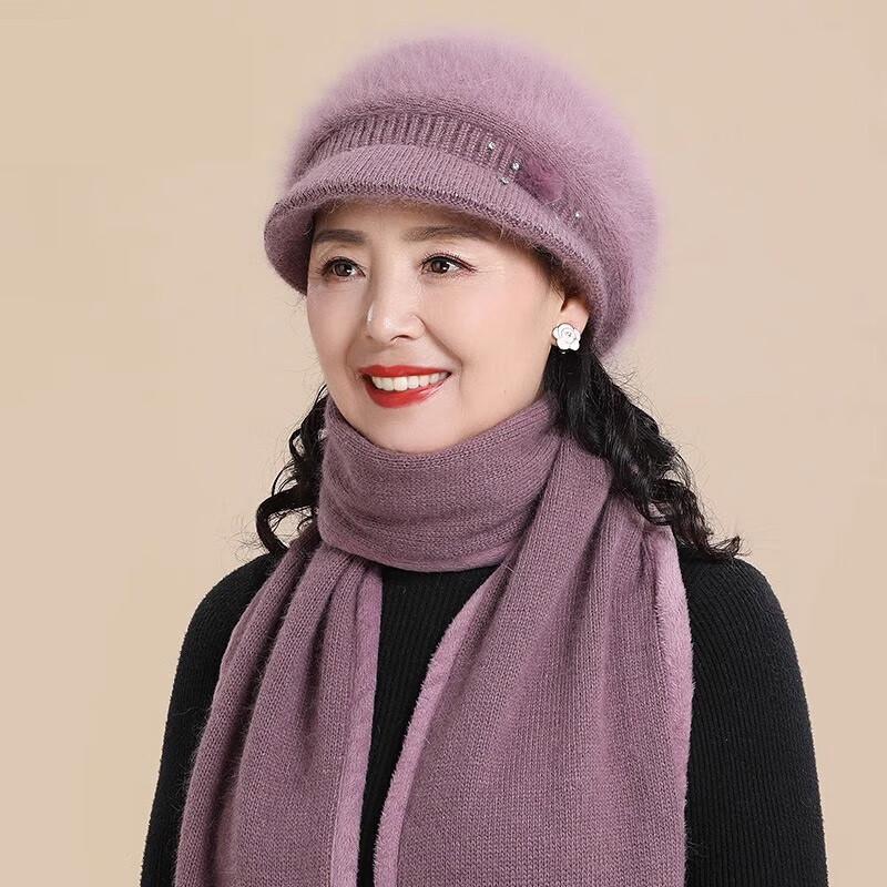 Плюшевая зимняя шапка для пожилых женщин